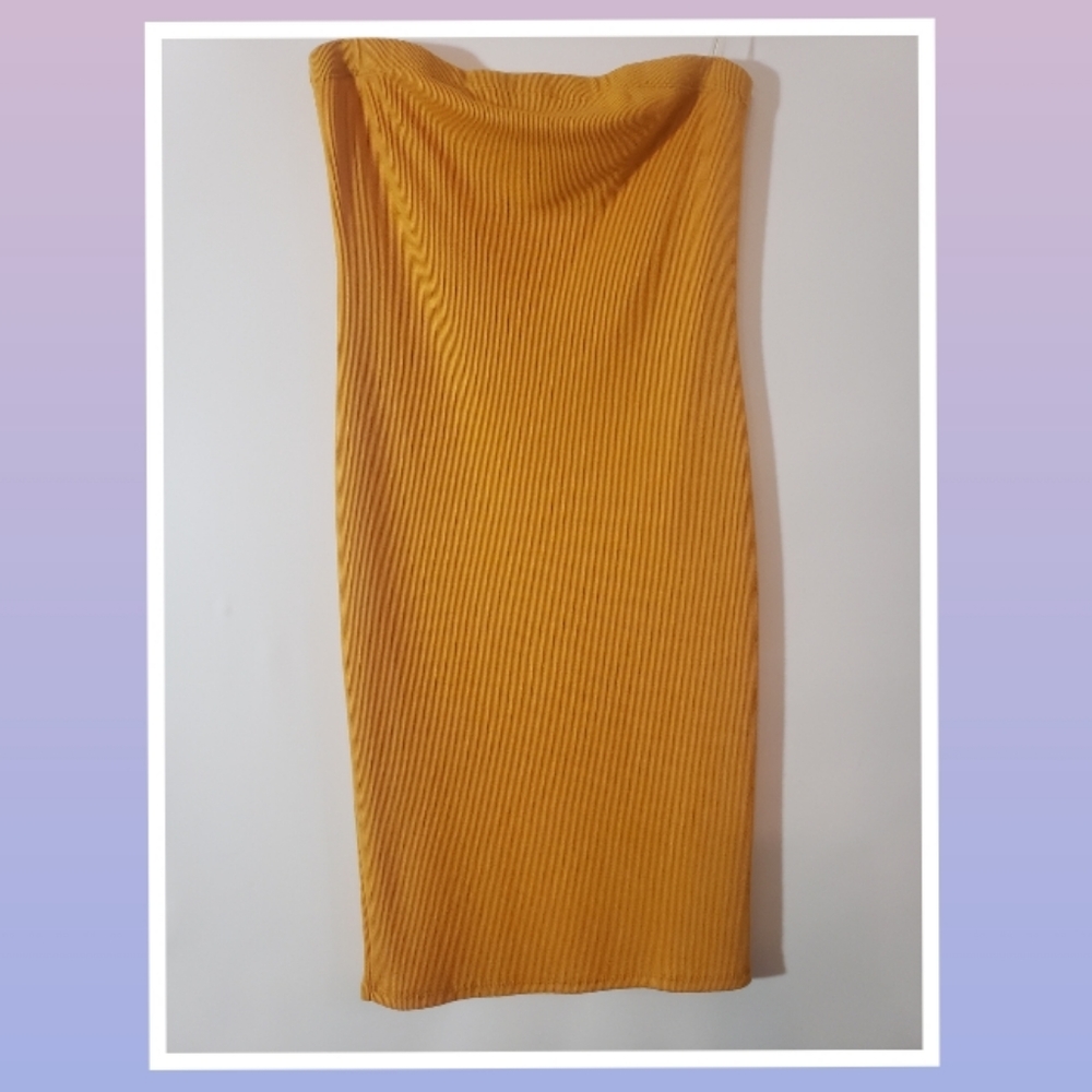 🧡Strapless mustard yellow Summer dress🧡